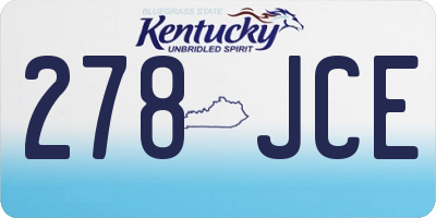 KY license plate 278JCE