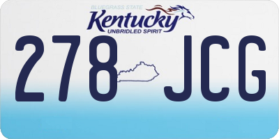 KY license plate 278JCG