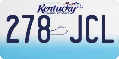 KY license plate 278JCL