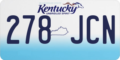 KY license plate 278JCN