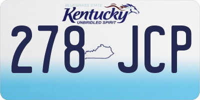 KY license plate 278JCP