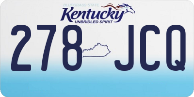 KY license plate 278JCQ