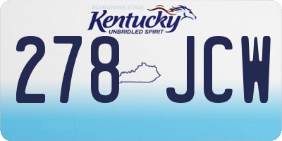 KY license plate 278JCW