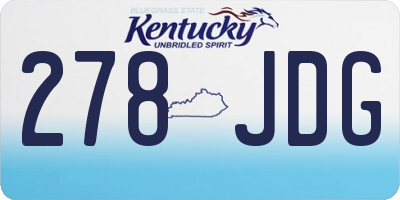 KY license plate 278JDG