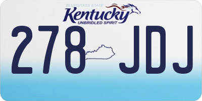 KY license plate 278JDJ
