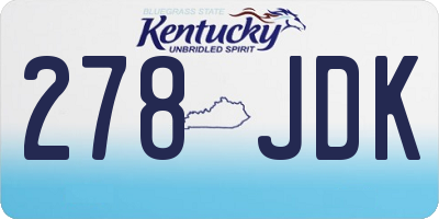 KY license plate 278JDK