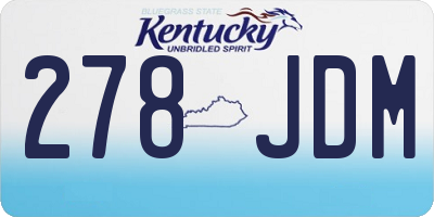 KY license plate 278JDM