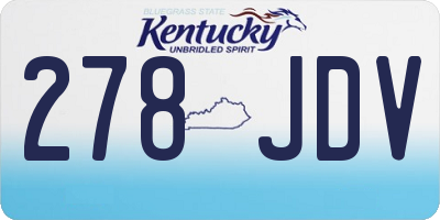 KY license plate 278JDV