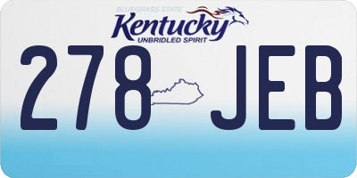 KY license plate 278JEB