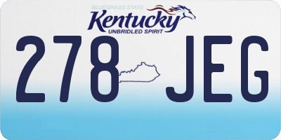 KY license plate 278JEG