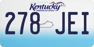 KY license plate 278JEI