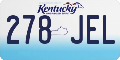 KY license plate 278JEL