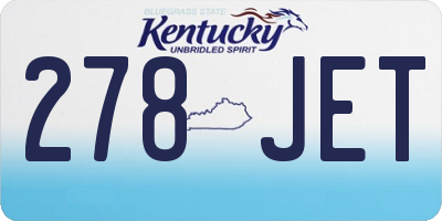 KY license plate 278JET