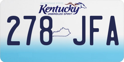 KY license plate 278JFA