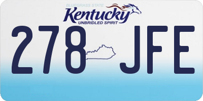 KY license plate 278JFE