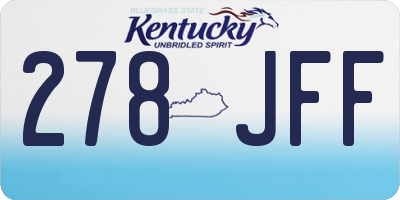 KY license plate 278JFF