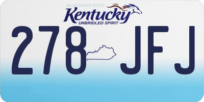 KY license plate 278JFJ