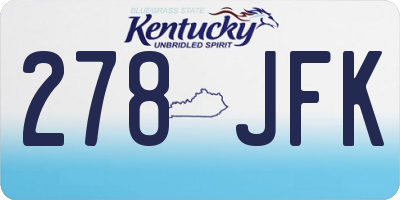 KY license plate 278JFK