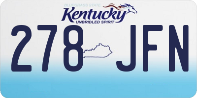 KY license plate 278JFN