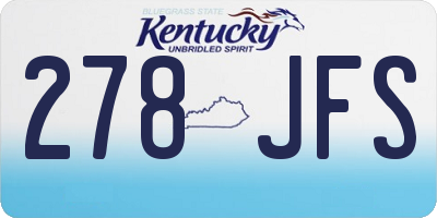 KY license plate 278JFS