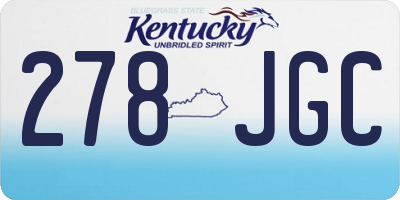 KY license plate 278JGC