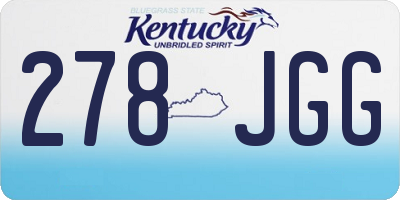 KY license plate 278JGG