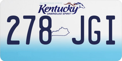 KY license plate 278JGI