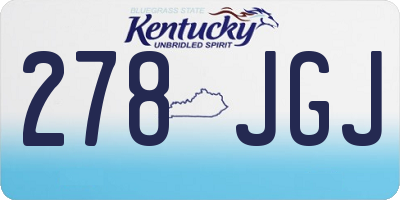 KY license plate 278JGJ