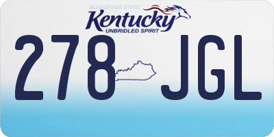 KY license plate 278JGL
