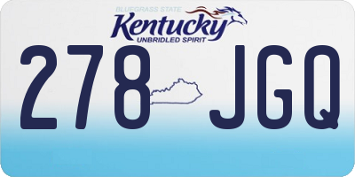 KY license plate 278JGQ