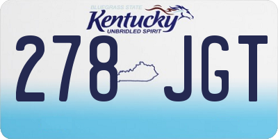 KY license plate 278JGT