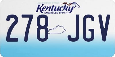 KY license plate 278JGV