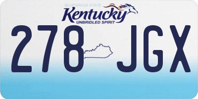 KY license plate 278JGX