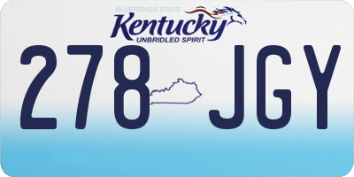 KY license plate 278JGY