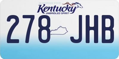 KY license plate 278JHB