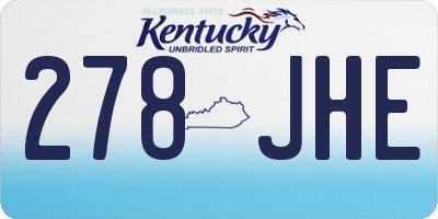 KY license plate 278JHE