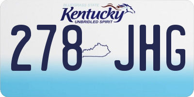 KY license plate 278JHG