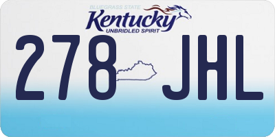 KY license plate 278JHL