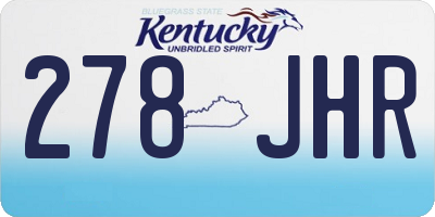 KY license plate 278JHR