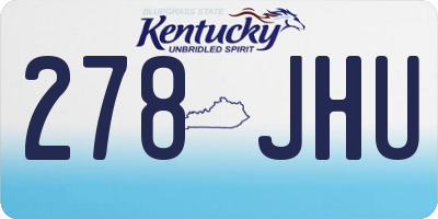 KY license plate 278JHU