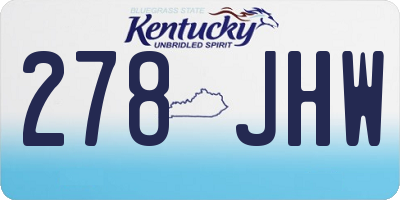 KY license plate 278JHW