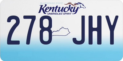 KY license plate 278JHY
