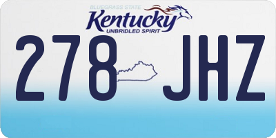 KY license plate 278JHZ