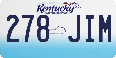 KY license plate 278JIM
