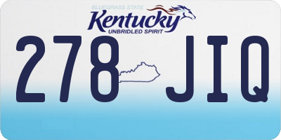 KY license plate 278JIQ