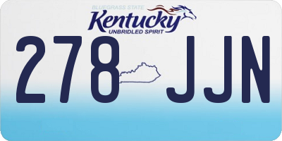KY license plate 278JJN