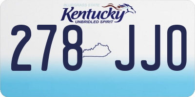 KY license plate 278JJO