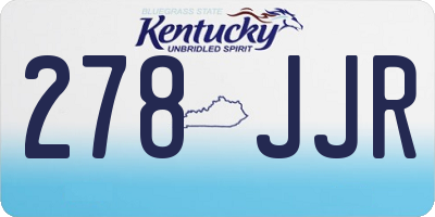 KY license plate 278JJR