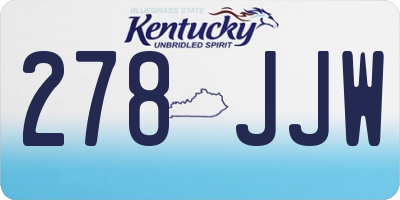 KY license plate 278JJW
