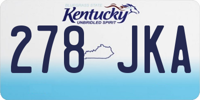KY license plate 278JKA